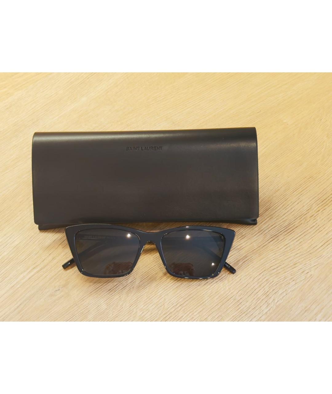 SAINT LAURENT Черные пластиковые солнцезащитные очки, фото 4