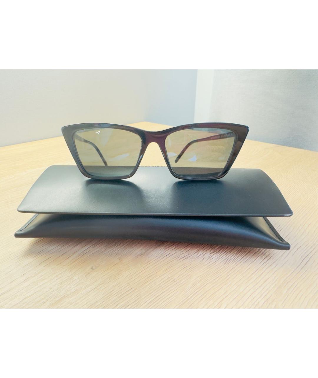 SAINT LAURENT Черные пластиковые солнцезащитные очки, фото 5