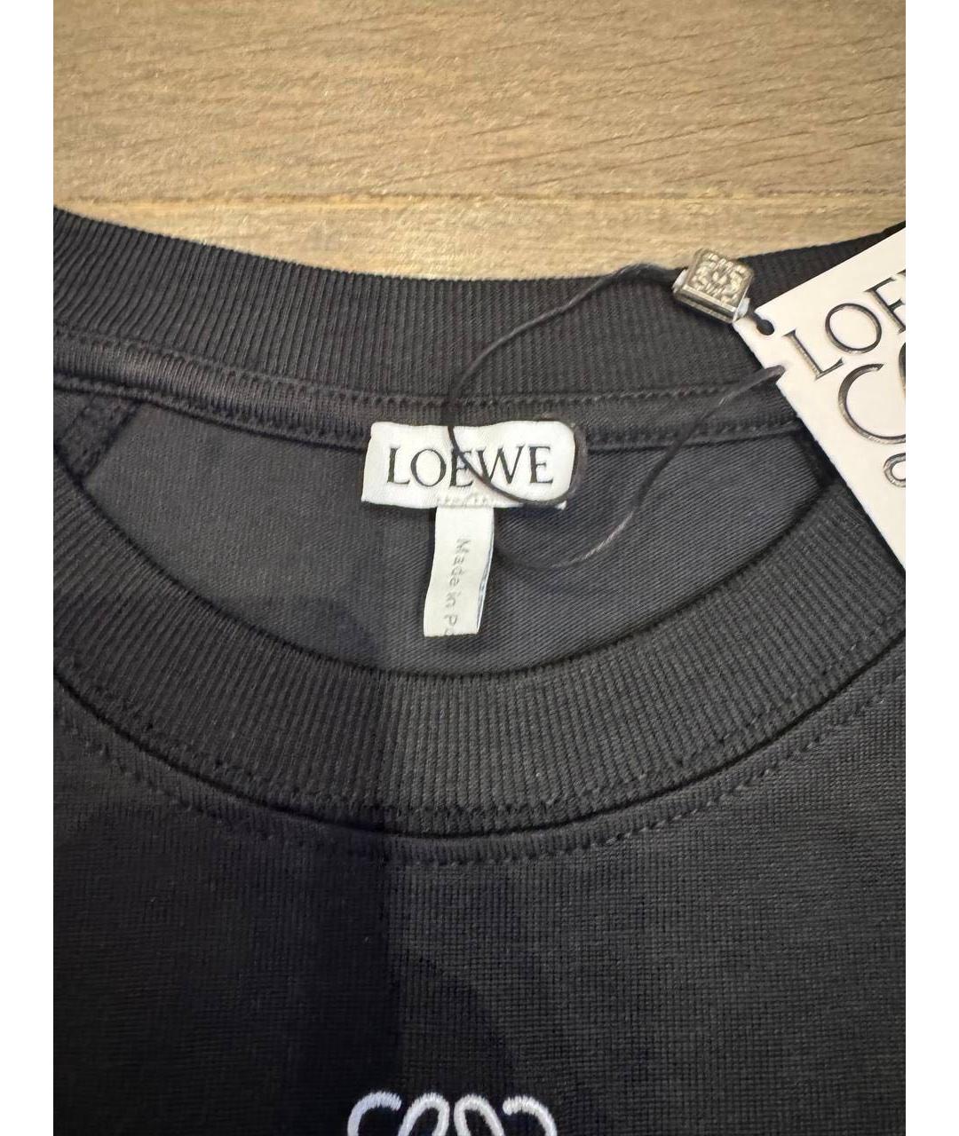 LOEWE Черная хлопковая футболка, фото 5