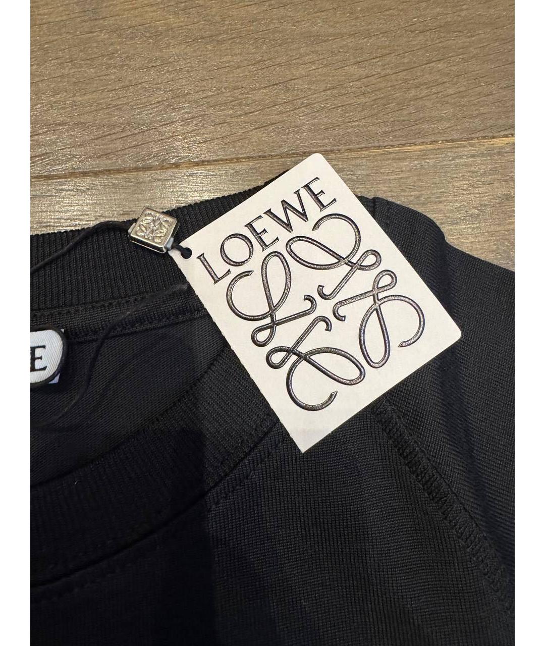 LOEWE Черная хлопковая футболка, фото 4