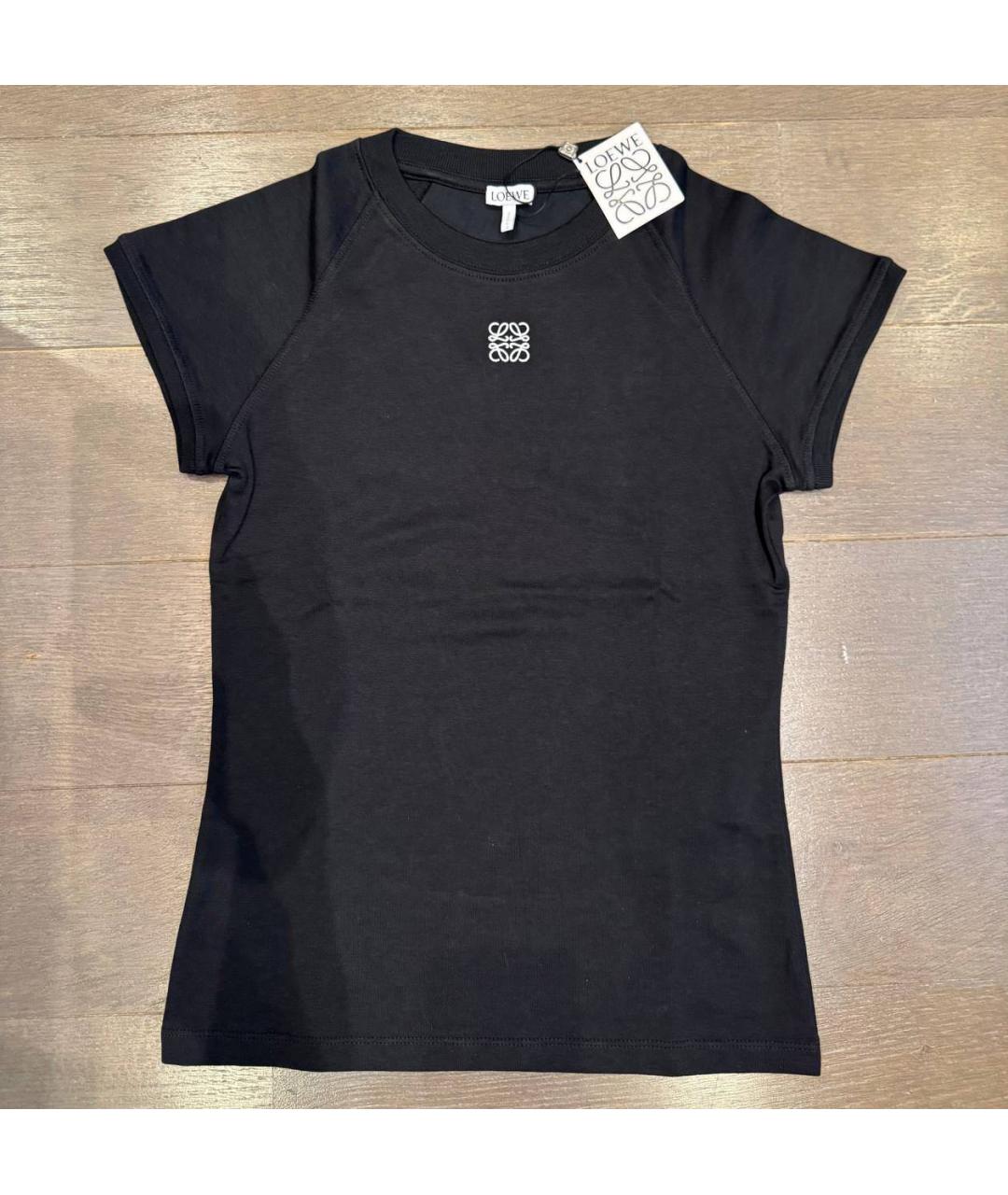 LOEWE Черная хлопковая футболка, фото 2