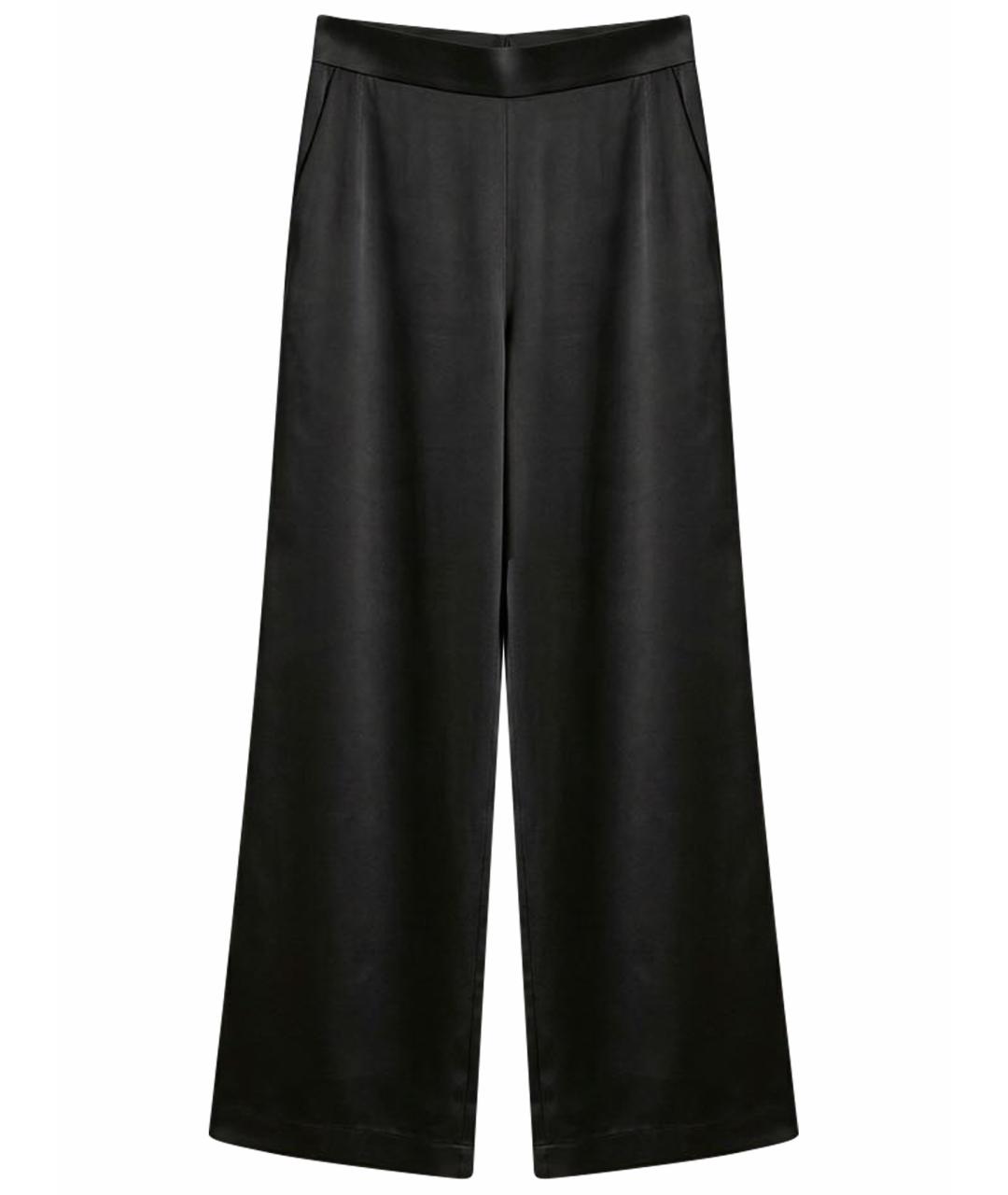 032C Черные атласные брюки широкие, фото 1