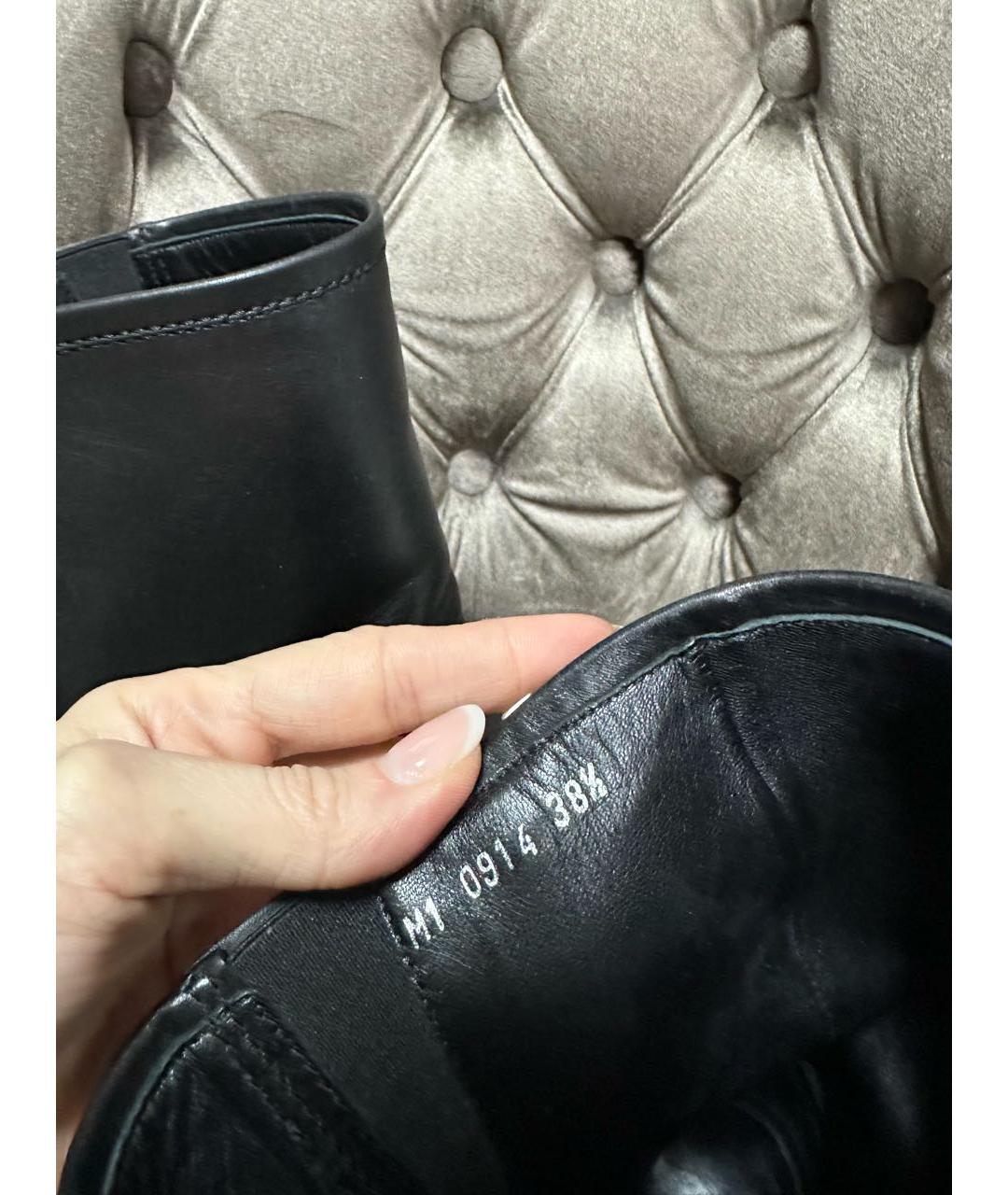 CHRISTIAN DIOR Черные кожаные сапоги, фото 5