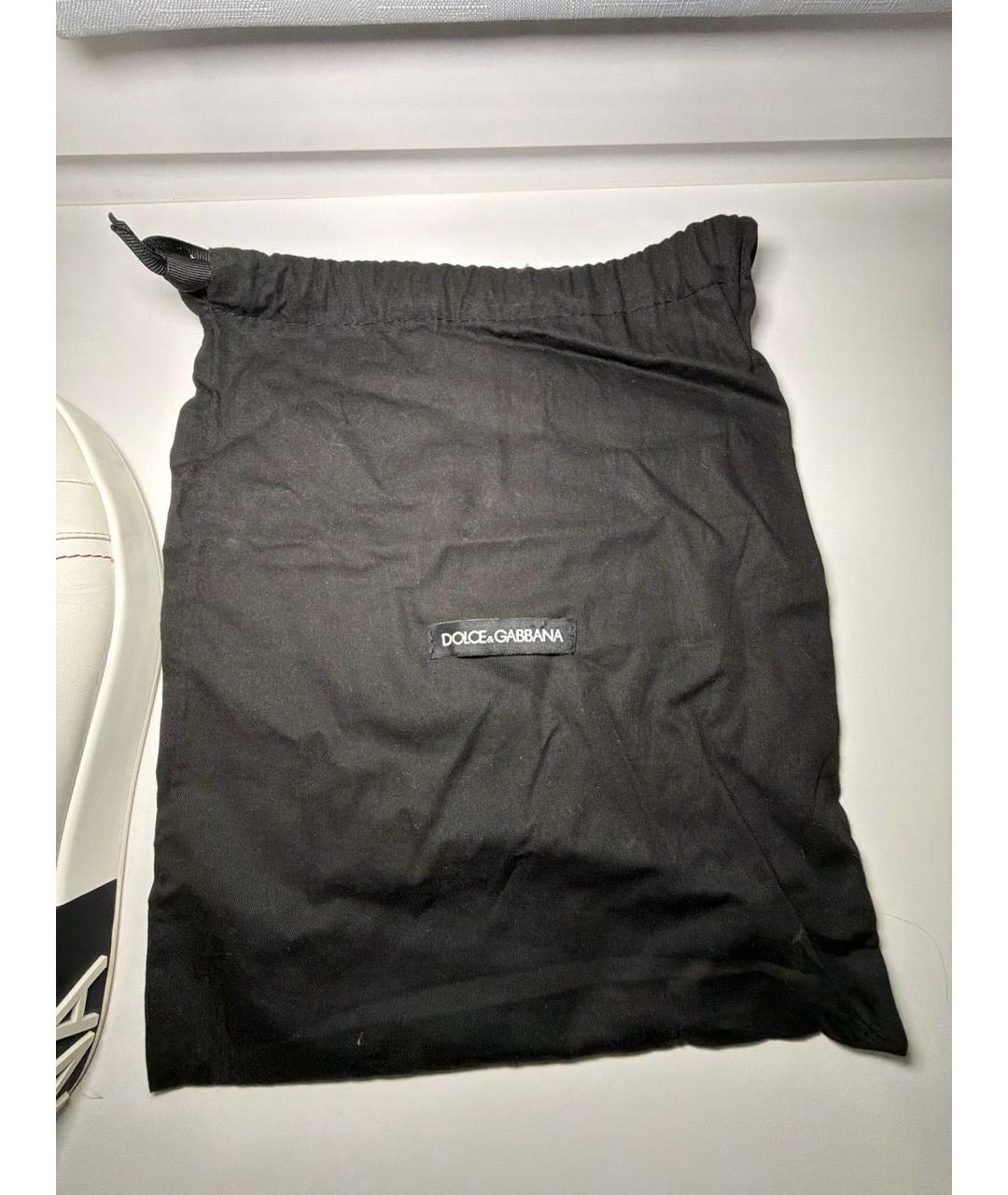 DOLCE&GABBANA Белые кожаные кроссовки, фото 5