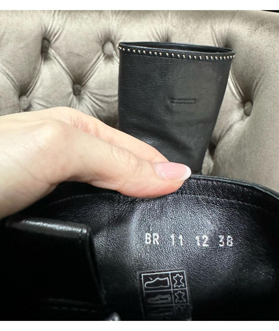 CHRISTIAN DIOR Черные кожаные сапоги, фото 6