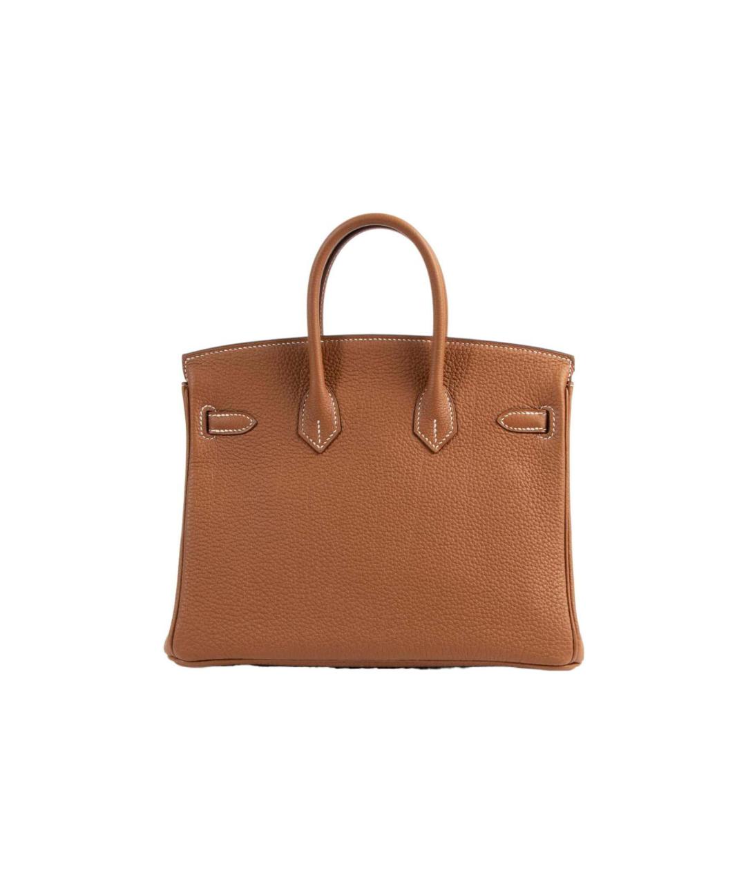 HERMES Коричневая кожаная сумка с короткими ручками, фото 4