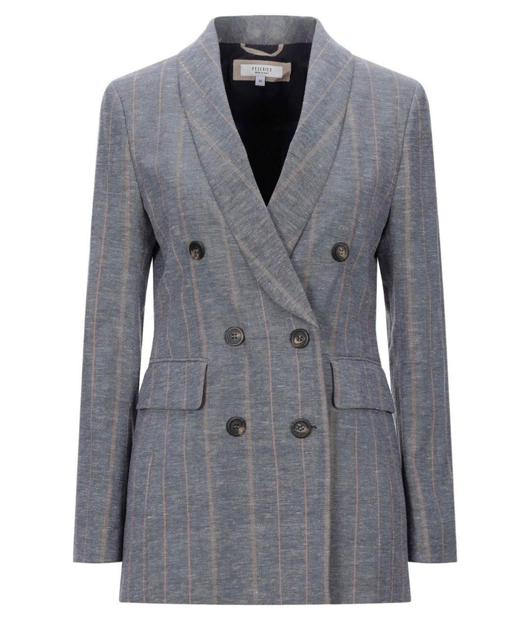 PESERICO Серый хлопковый жакет/пиджак, фото 1
