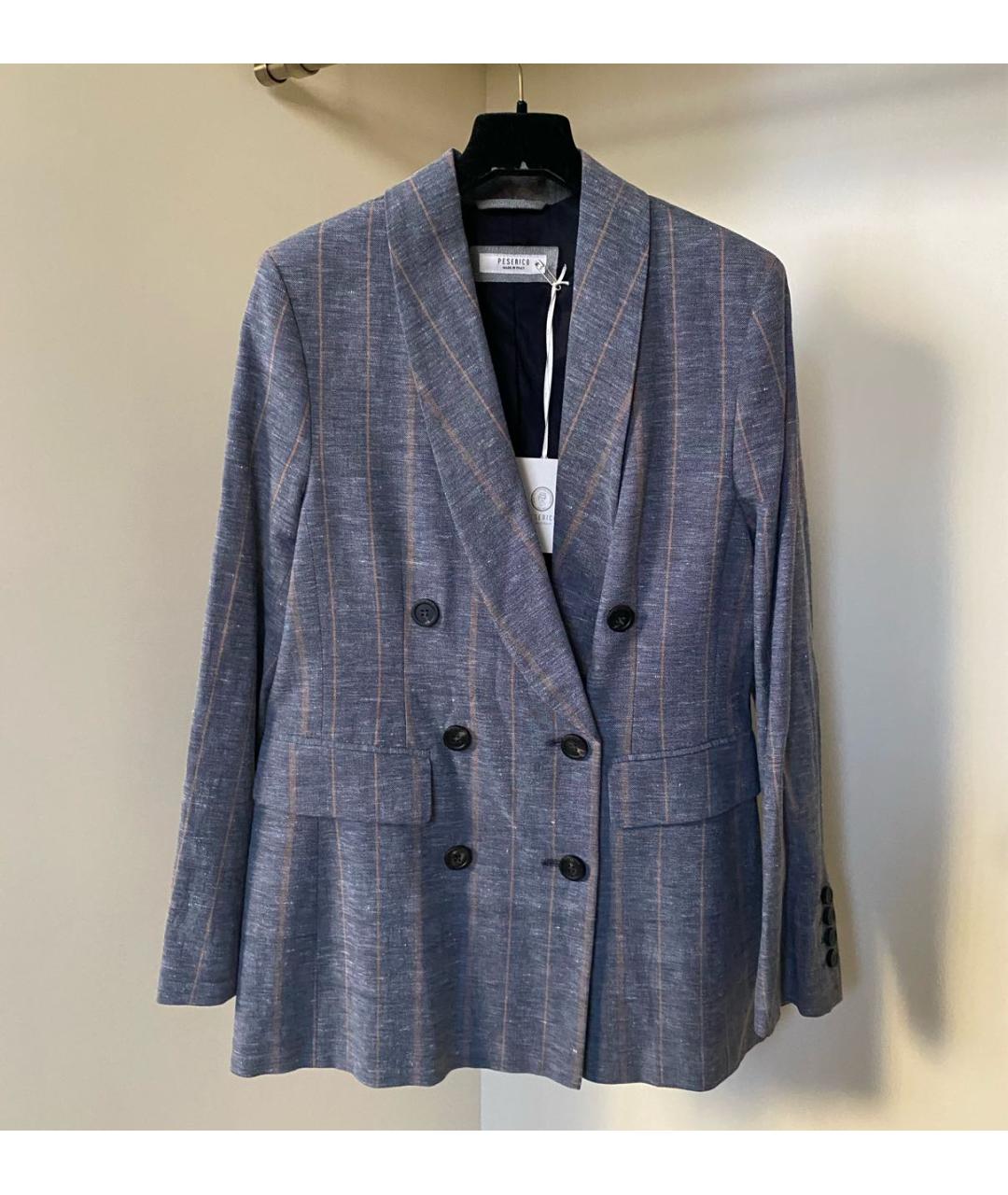 PESERICO Серый хлопковый жакет/пиджак, фото 5