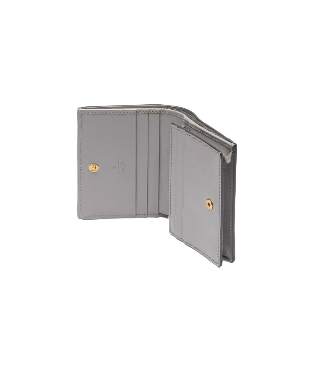 GUCCI Серый кожаный кошелек, фото 5