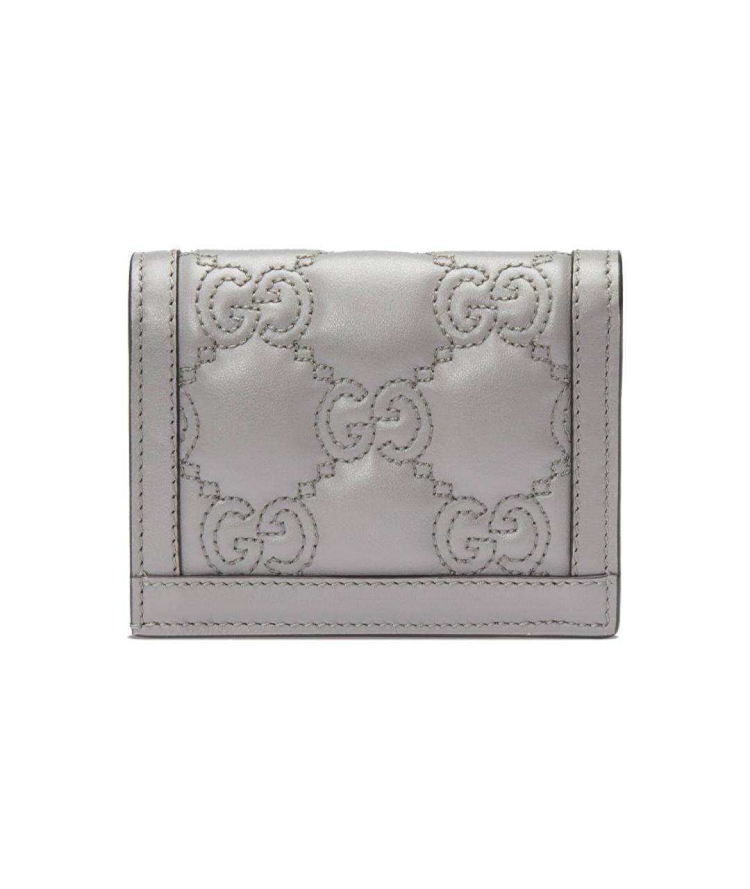 GUCCI Серый кожаный кошелек, фото 2