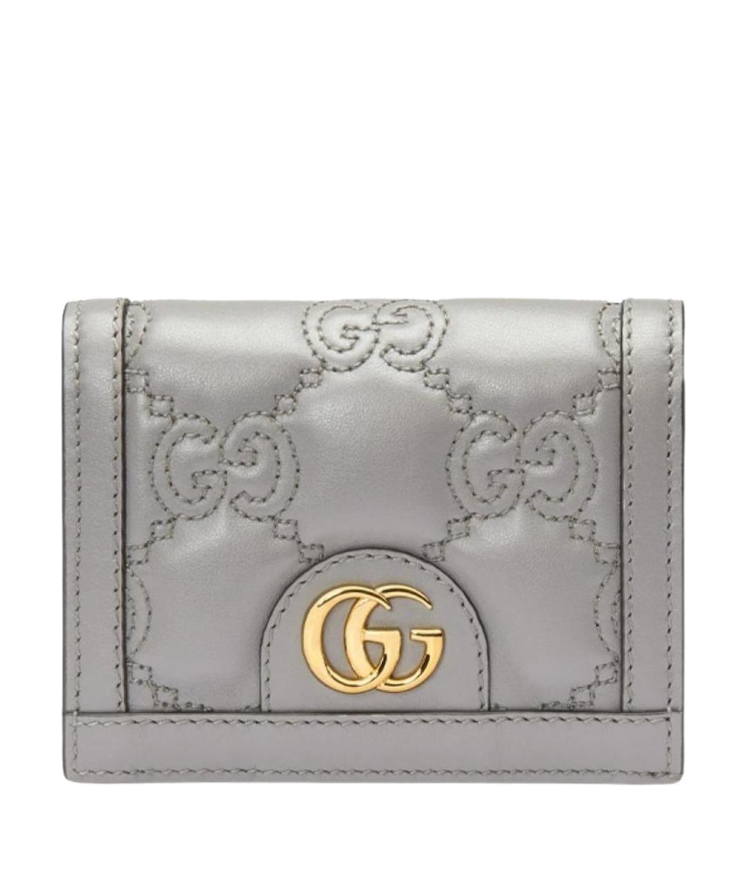 GUCCI Серый кожаный кошелек, фото 1