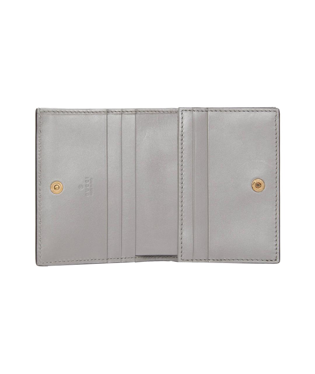 GUCCI Серый кожаный кошелек, фото 4