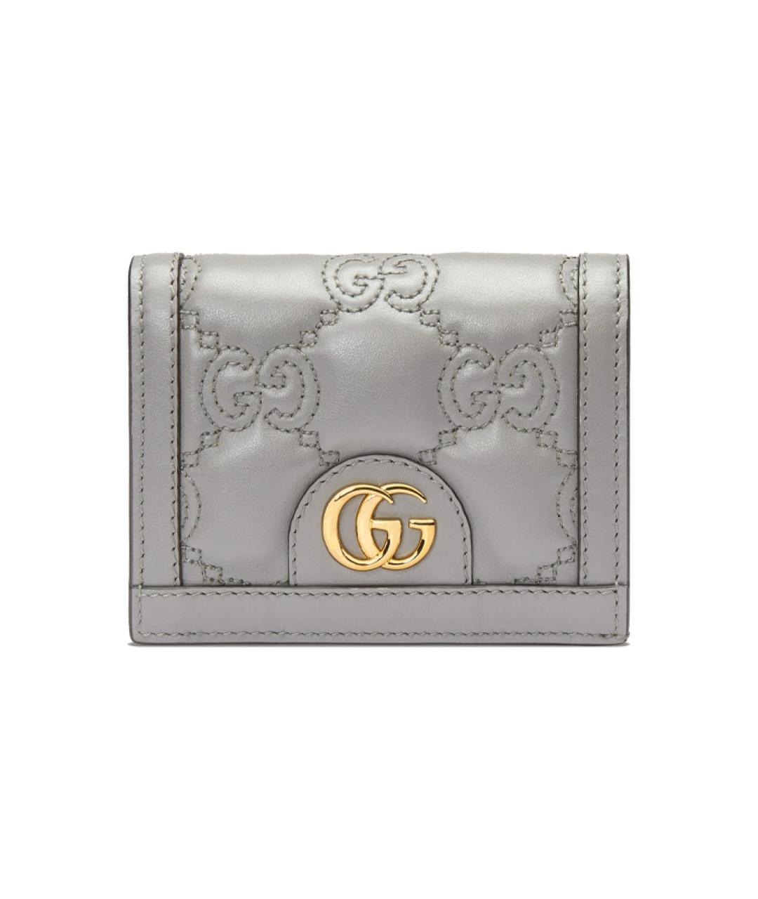 GUCCI Серый кожаный кошелек, фото 6