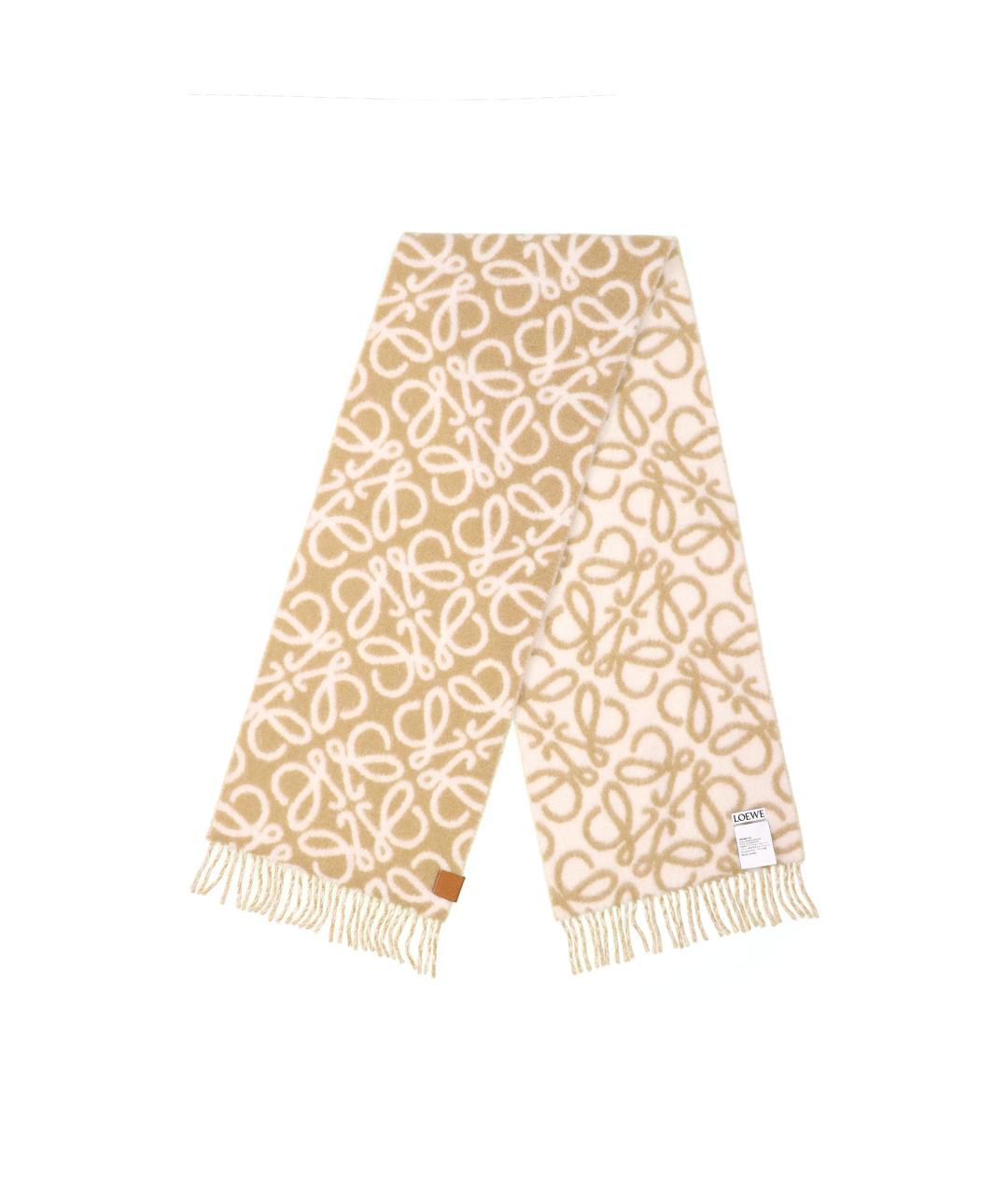 LOEWE Бежевый шарф, фото 2