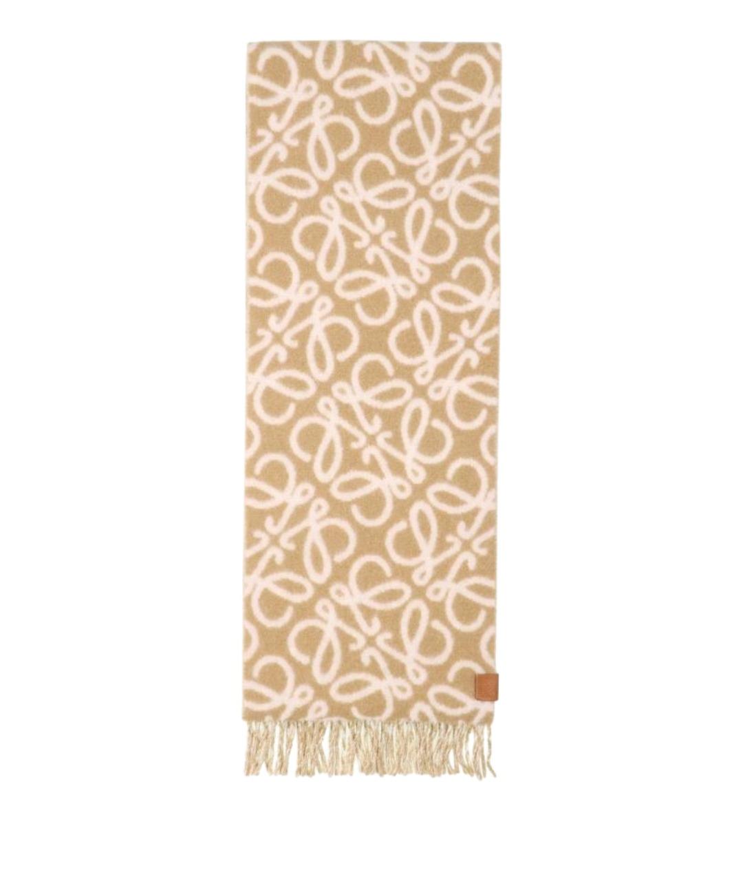 LOEWE Бежевый шарф, фото 1