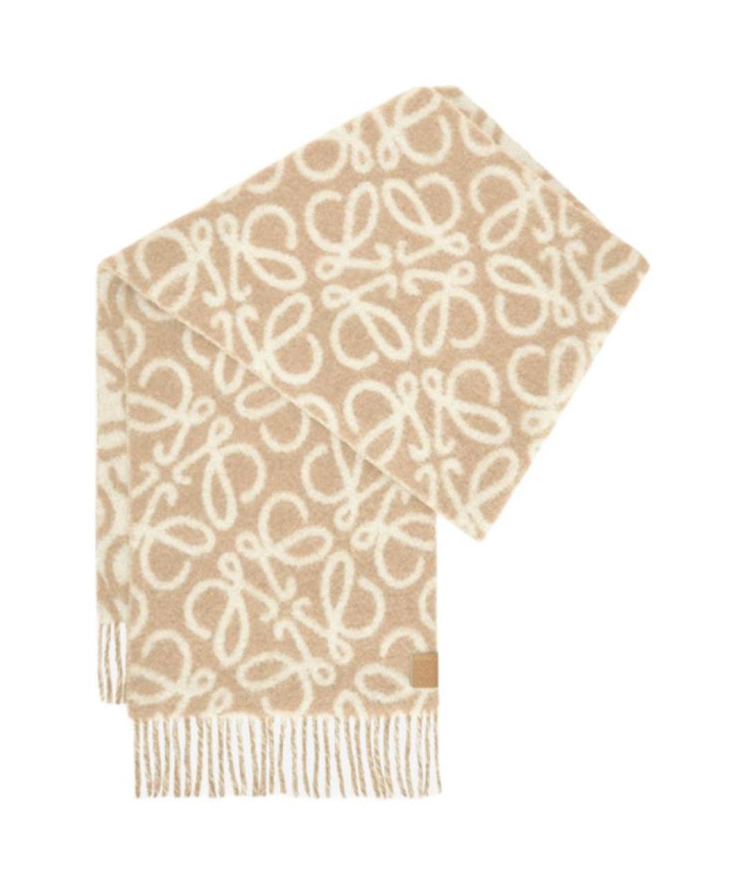 LOEWE Бежевый шарф, фото 5