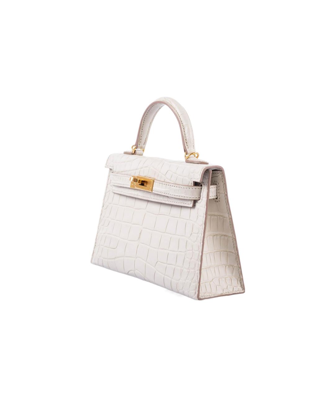 HERMES Бежевая кожаная сумка с короткими ручками, фото 4