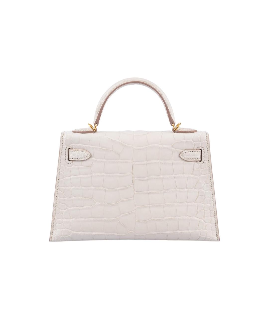 HERMES Бежевая кожаная сумка с короткими ручками, фото 3