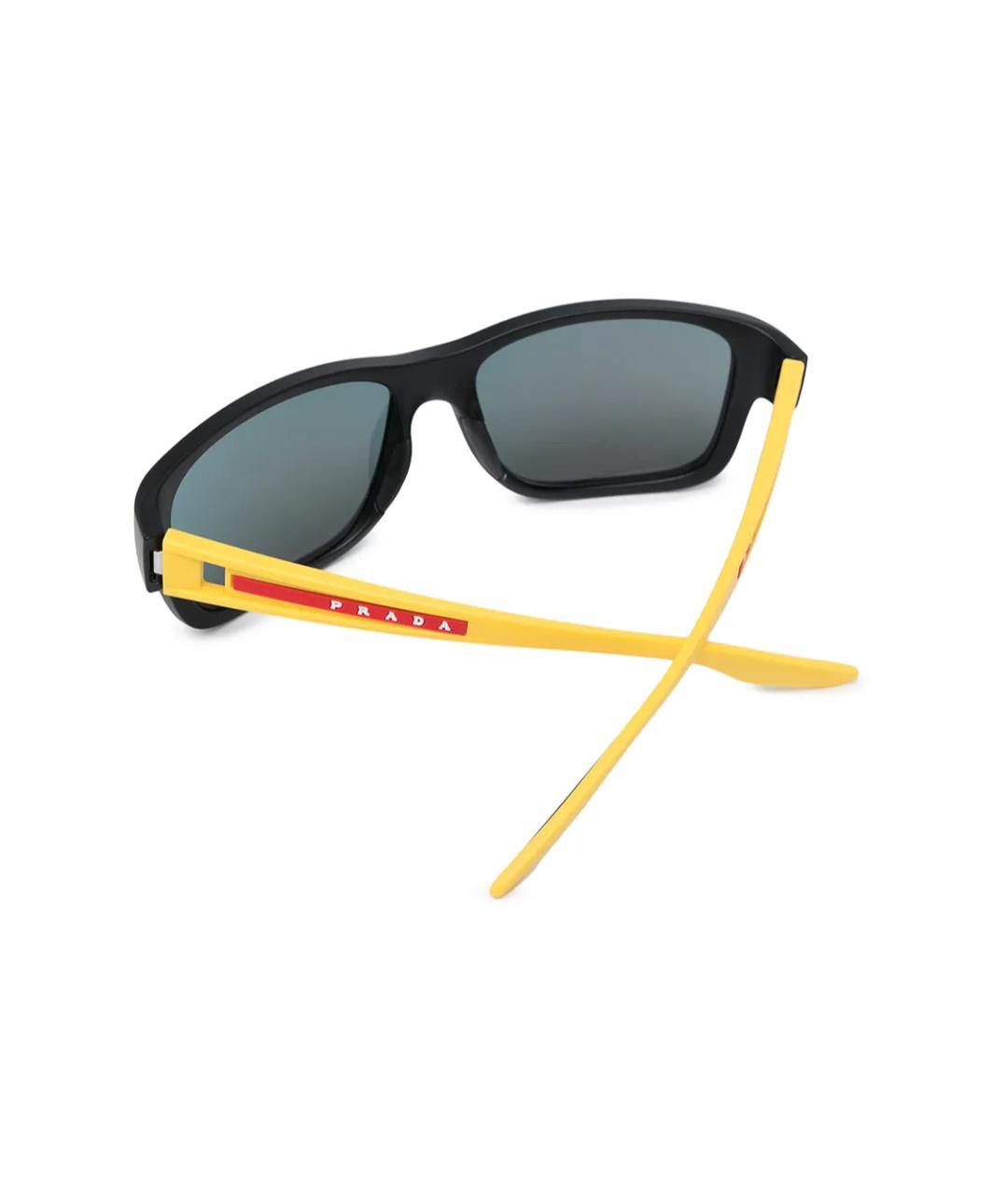 PRADA Черные пластиковые солнцезащитные очки, фото 2