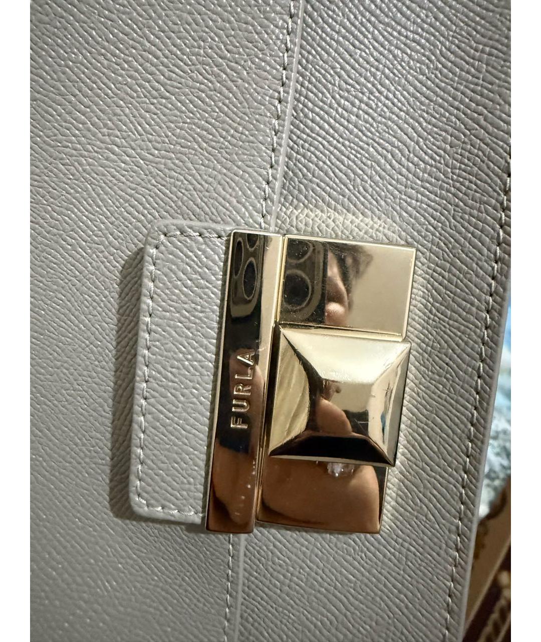 FURLA Серебряная кожаная сумка через плечо, фото 2