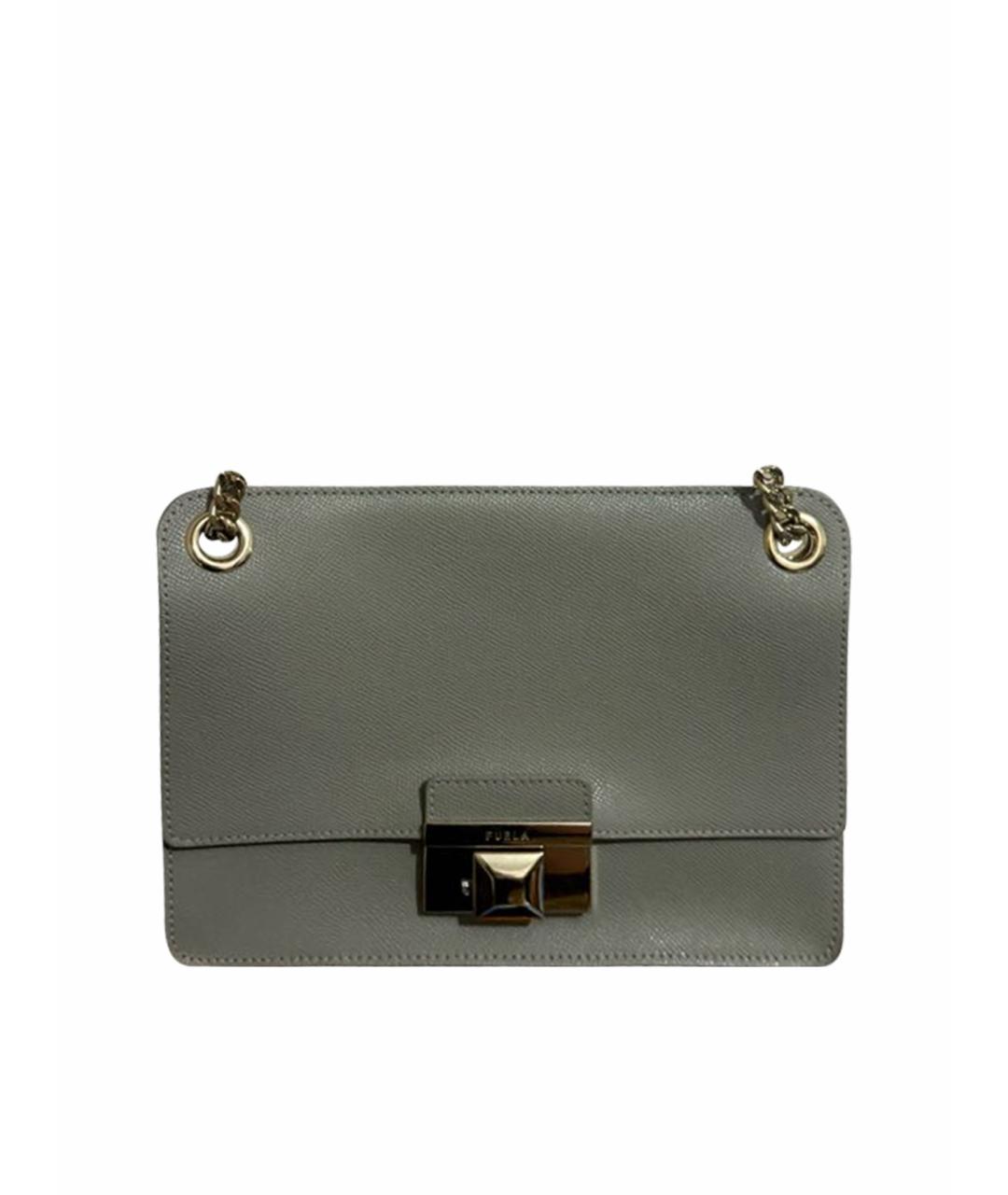 FURLA Серебряная кожаная сумка через плечо, фото 1