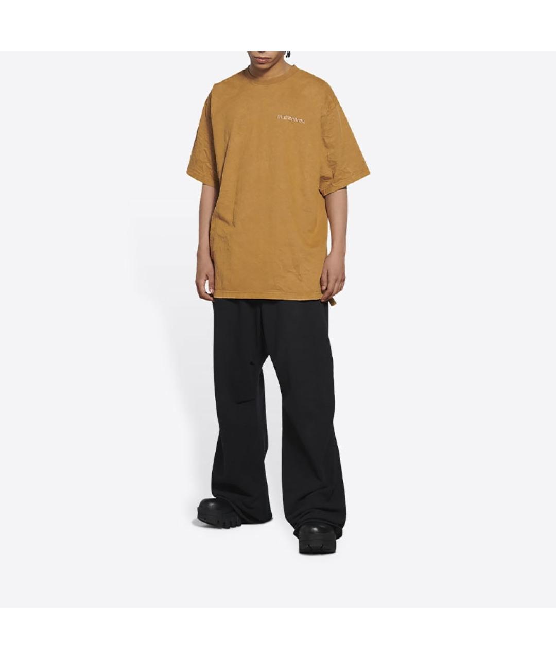 BALENCIAGA Коричневая футболка, фото 3