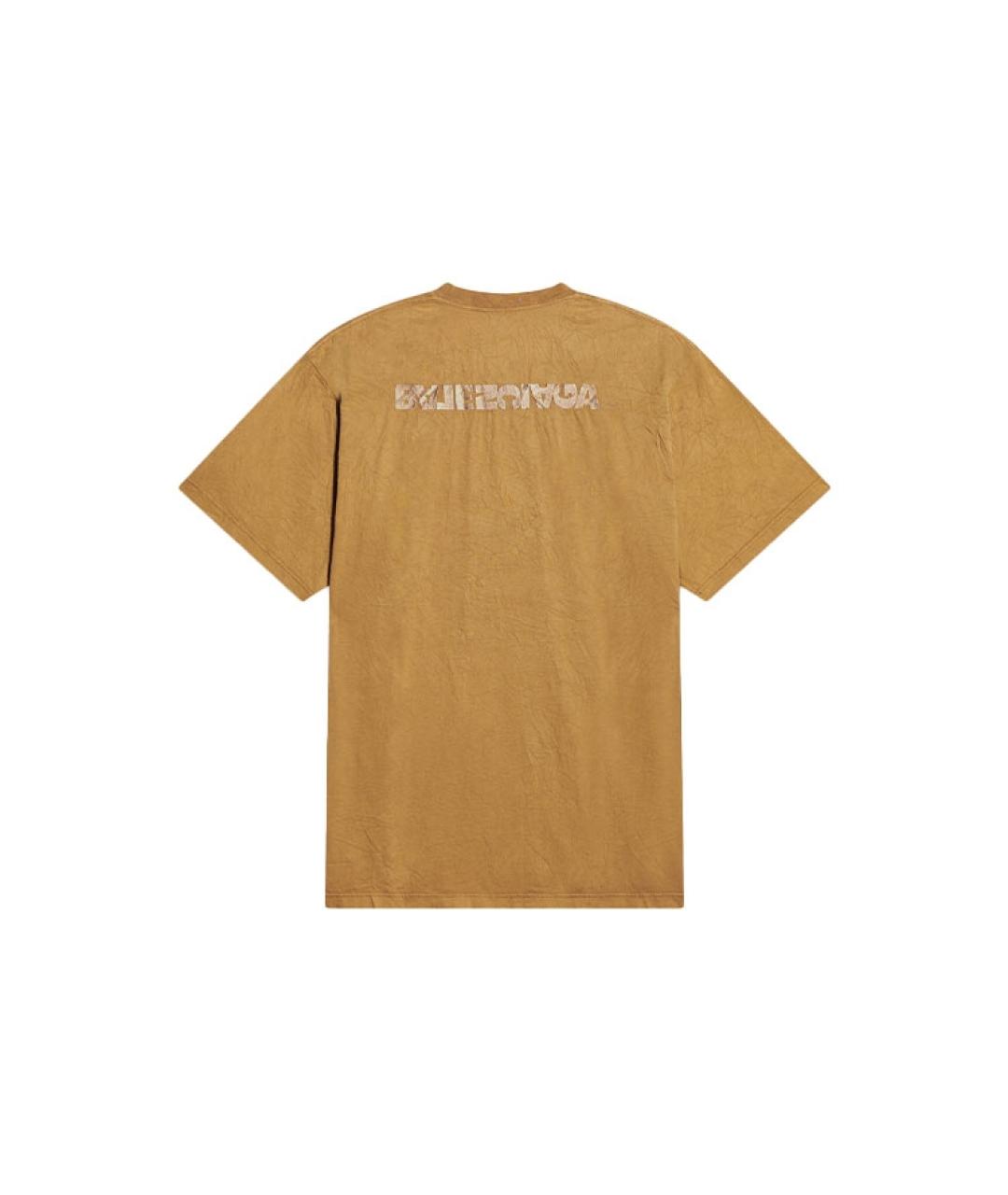 BALENCIAGA Коричневая футболка, фото 2