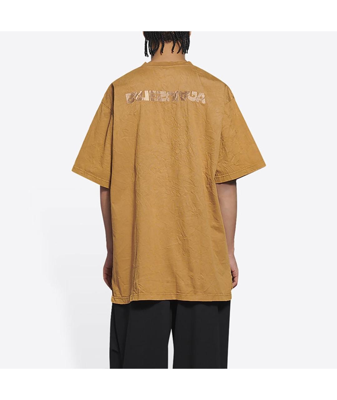 BALENCIAGA Коричневая футболка, фото 5