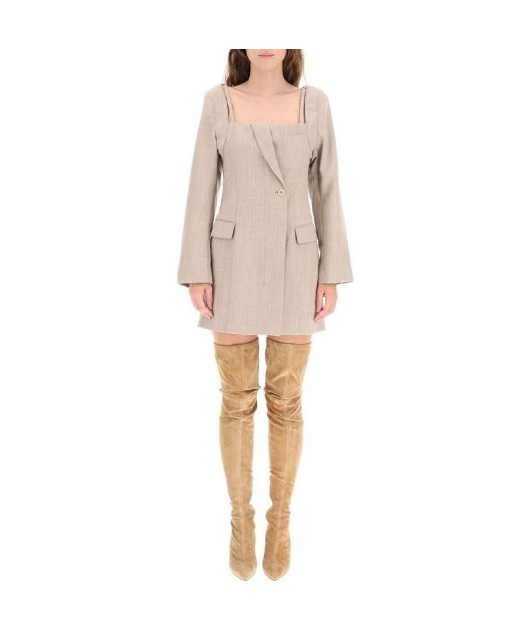 JACQUEMUS Коричневое вечернее платье, фото 2