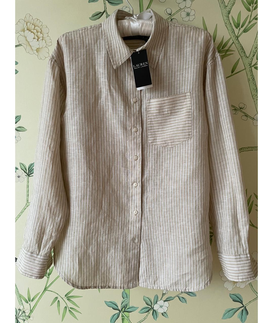 RALPH LAUREN COLLECTION Бежевая льняная рубашка, фото 10