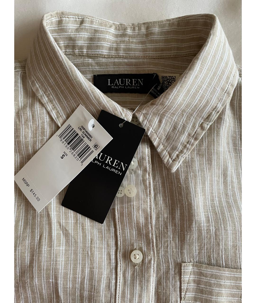 RALPH LAUREN COLLECTION Бежевая льняная рубашка, фото 3