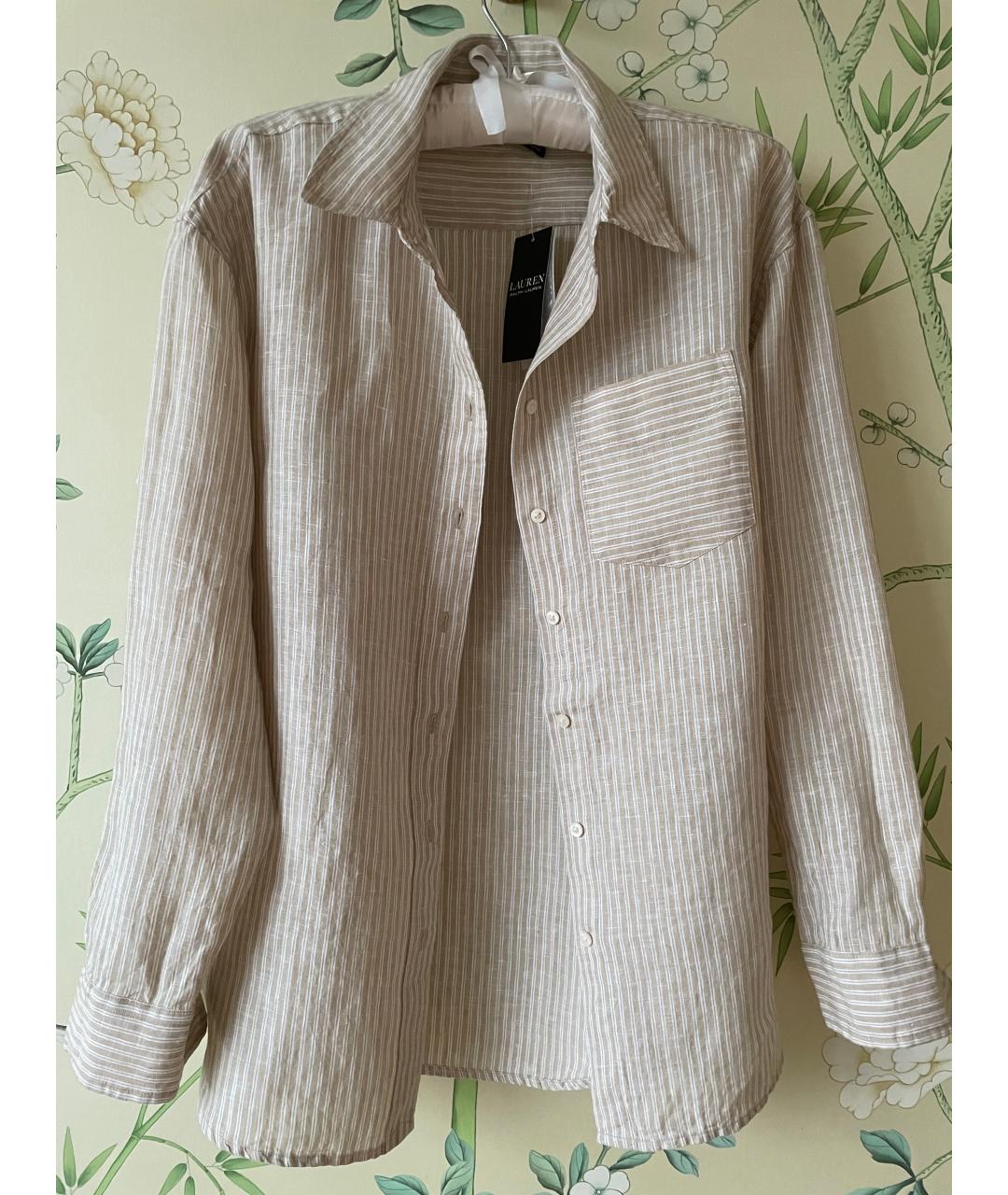 RALPH LAUREN COLLECTION Бежевая льняная рубашка, фото 9