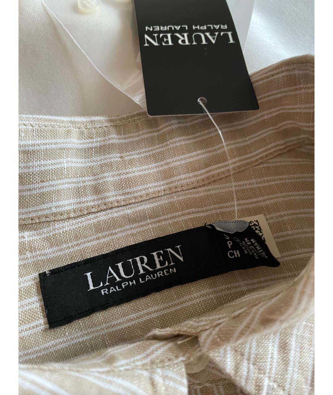 RALPH LAUREN COLLECTION Бежевая льняная рубашка, фото 4