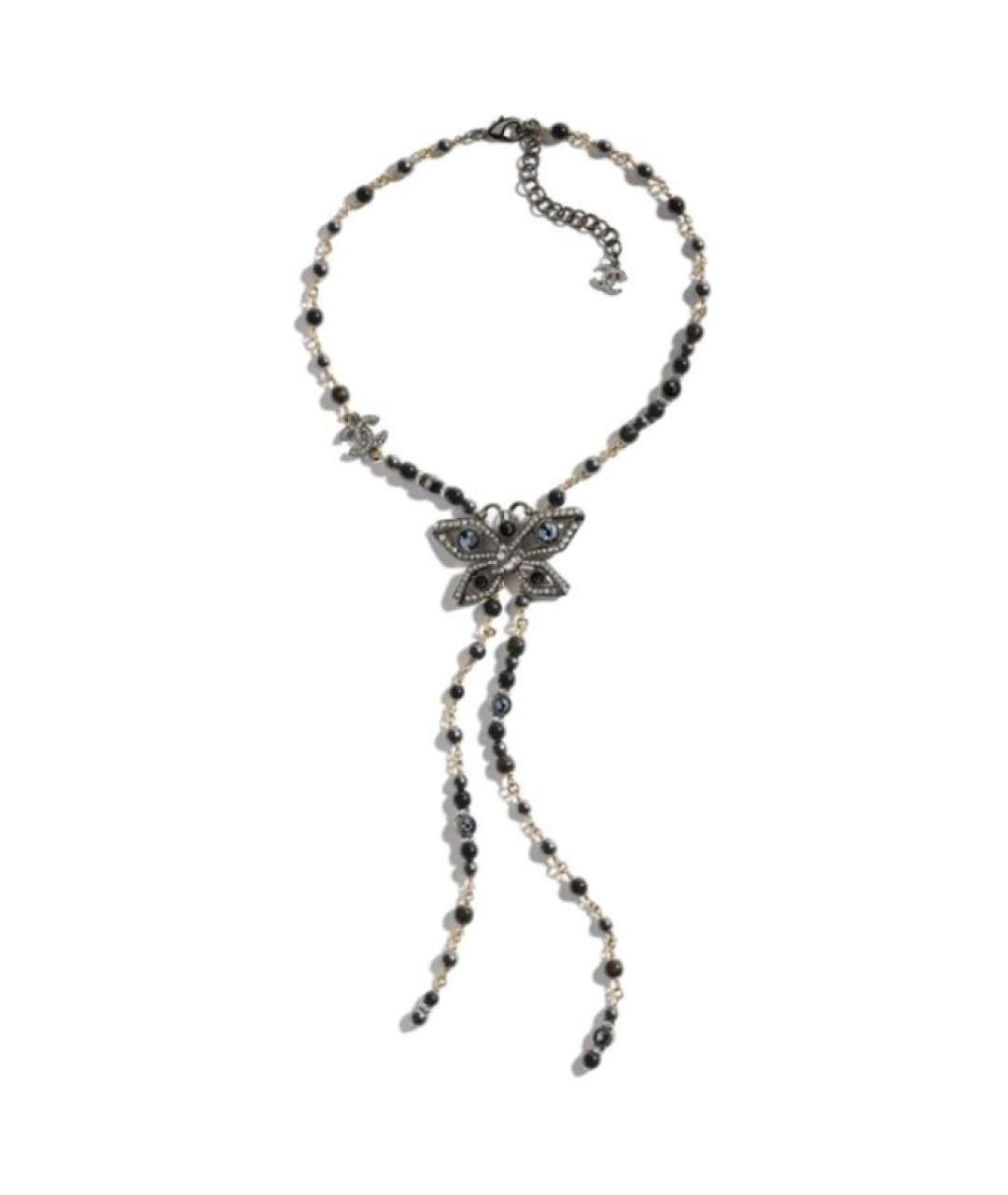 CHANEL Черное металлическое колье, фото 2