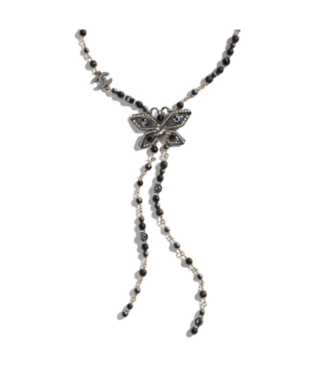 CHANEL Черное металлическое колье, фото 1