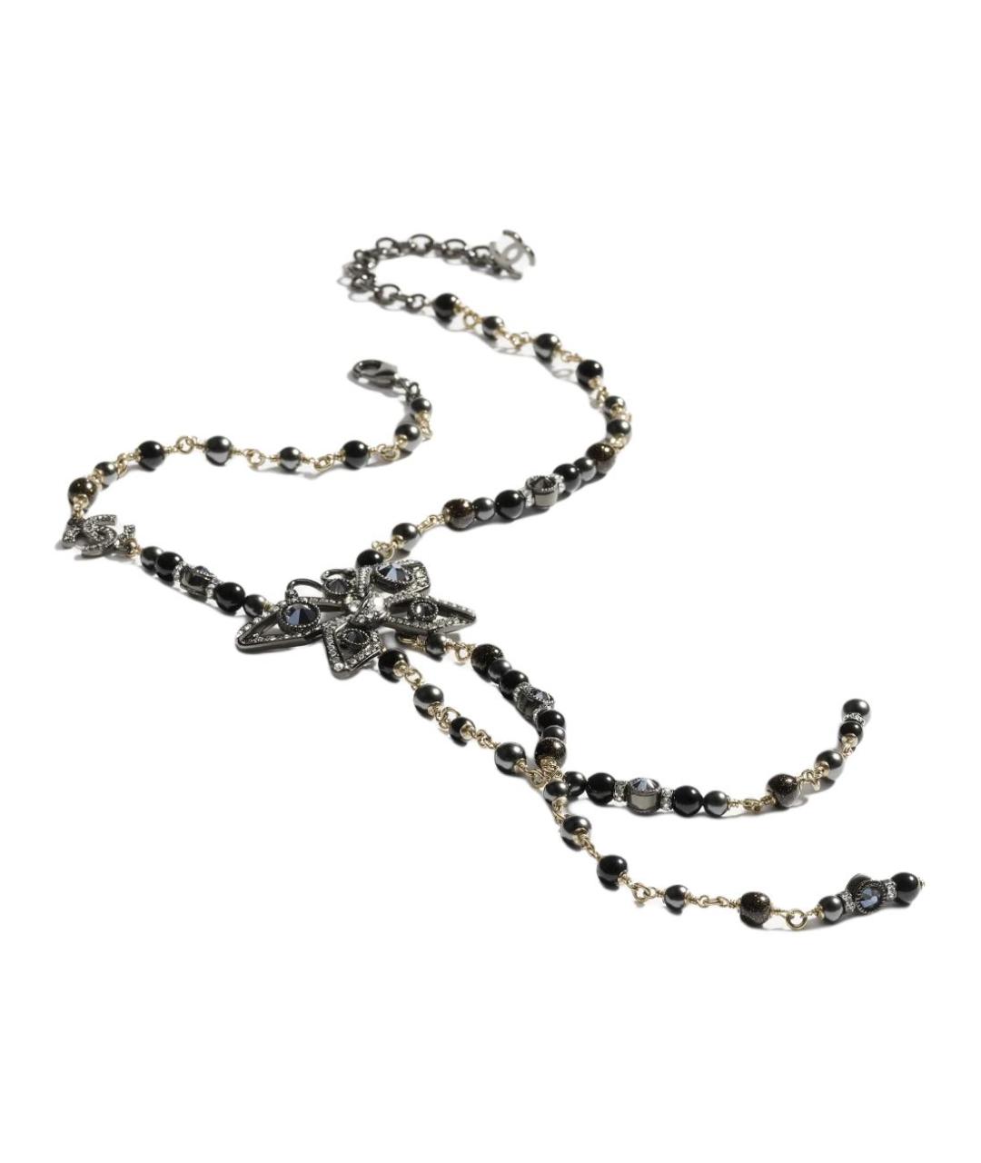 CHANEL Черное металлическое колье, фото 3