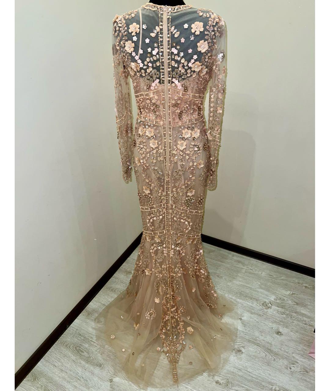 ZUHAIR MURAD Коралловое шелковое вечернее платье, фото 2