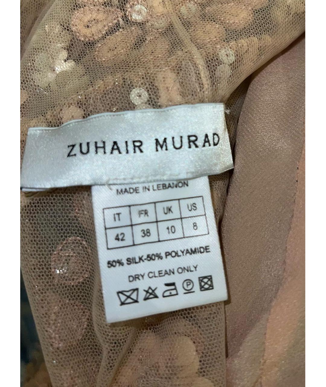 ZUHAIR MURAD Коралловое шелковое вечернее платье, фото 3