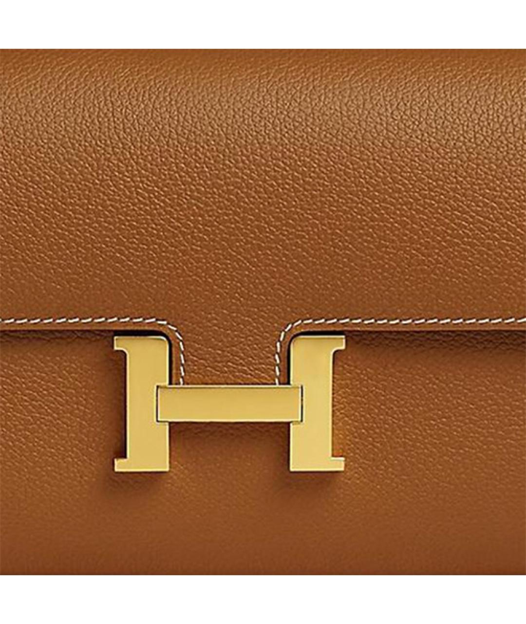 HERMES Коричневая кожаная сумка через плечо, фото 4