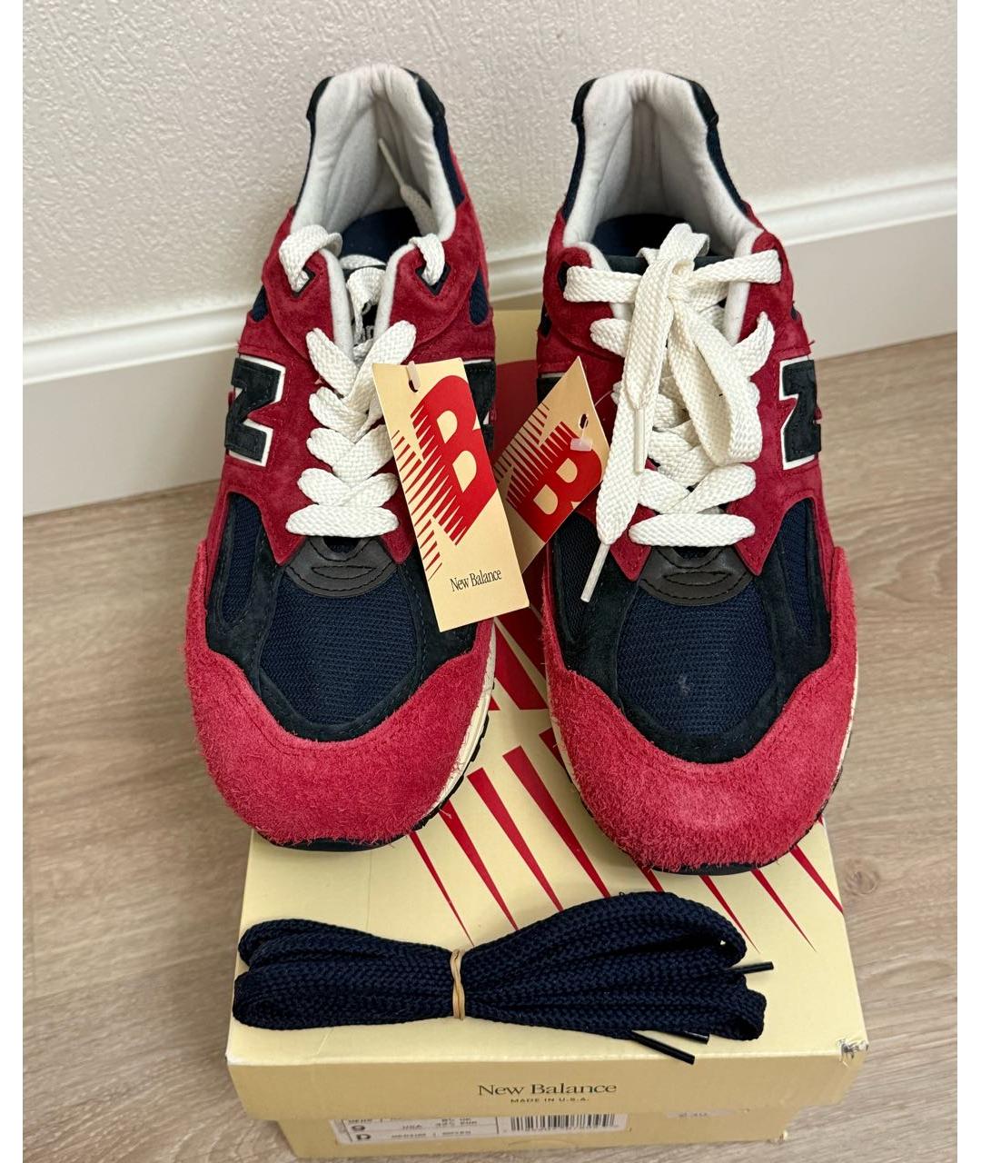 NEW BALANCE Красные замшевые низкие кроссовки / кеды, фото 2