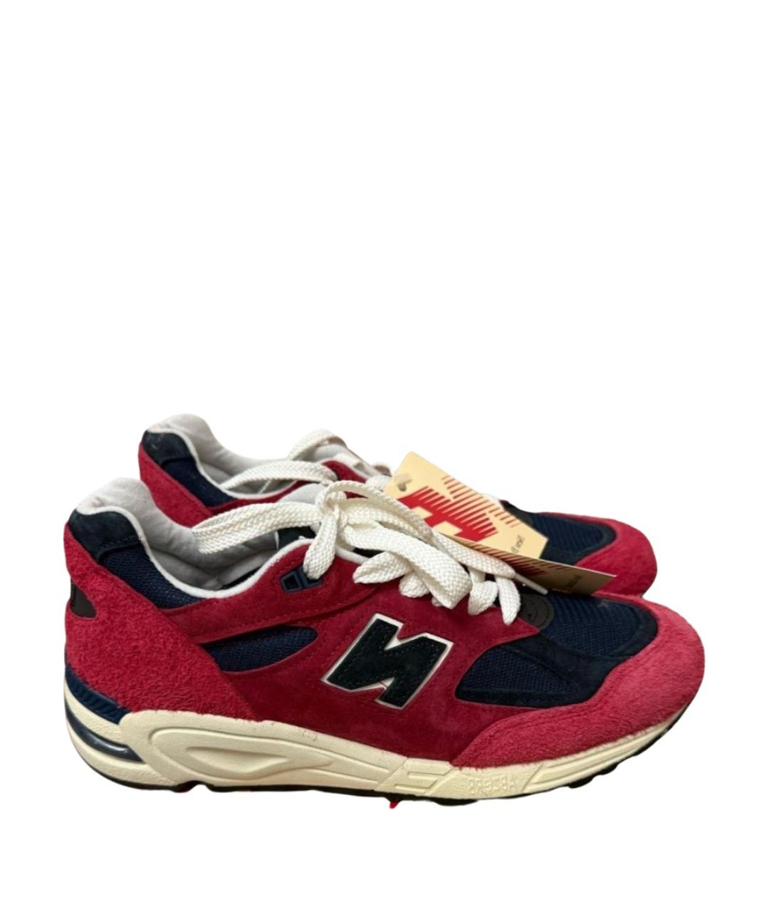 NEW BALANCE Красные замшевые низкие кроссовки / кеды, фото 1