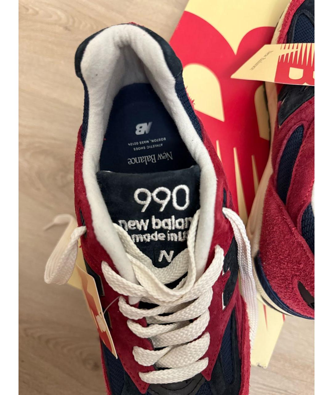 NEW BALANCE Красные замшевые низкие кроссовки / кеды, фото 5