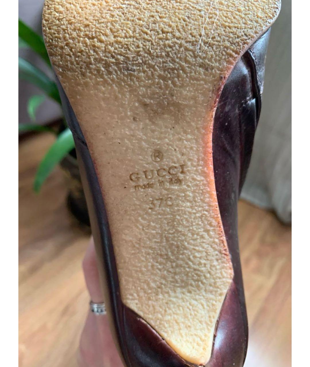 GUCCI Коричневые кожаные сапоги, фото 5