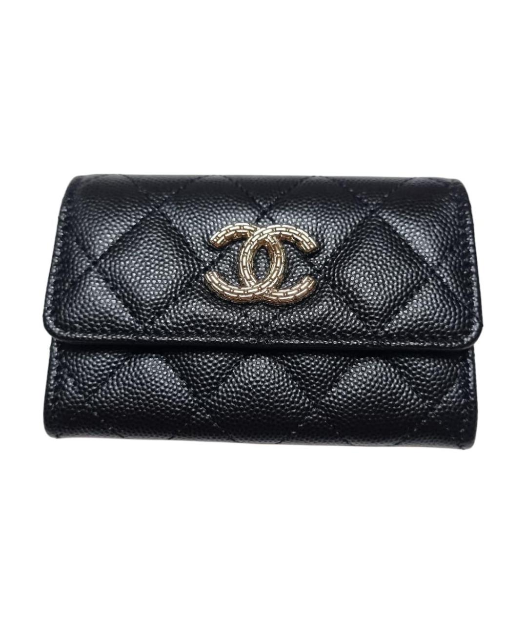 CHANEL Черный кожаный кардхолдер, фото 1