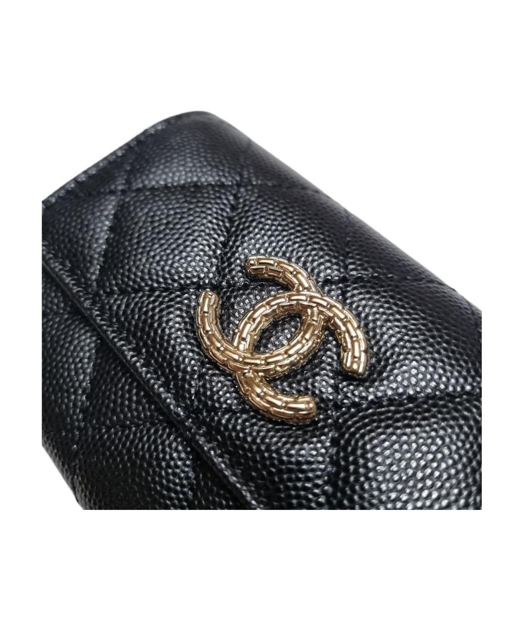CHANEL Черный кожаный кардхолдер, фото 4