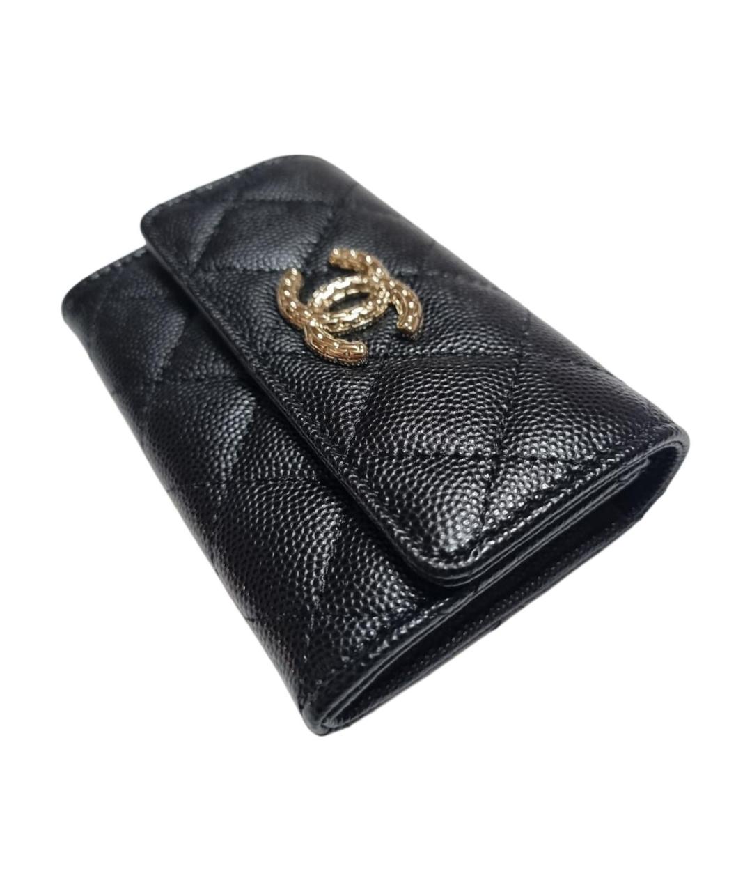 CHANEL Черный кожаный кардхолдер, фото 3