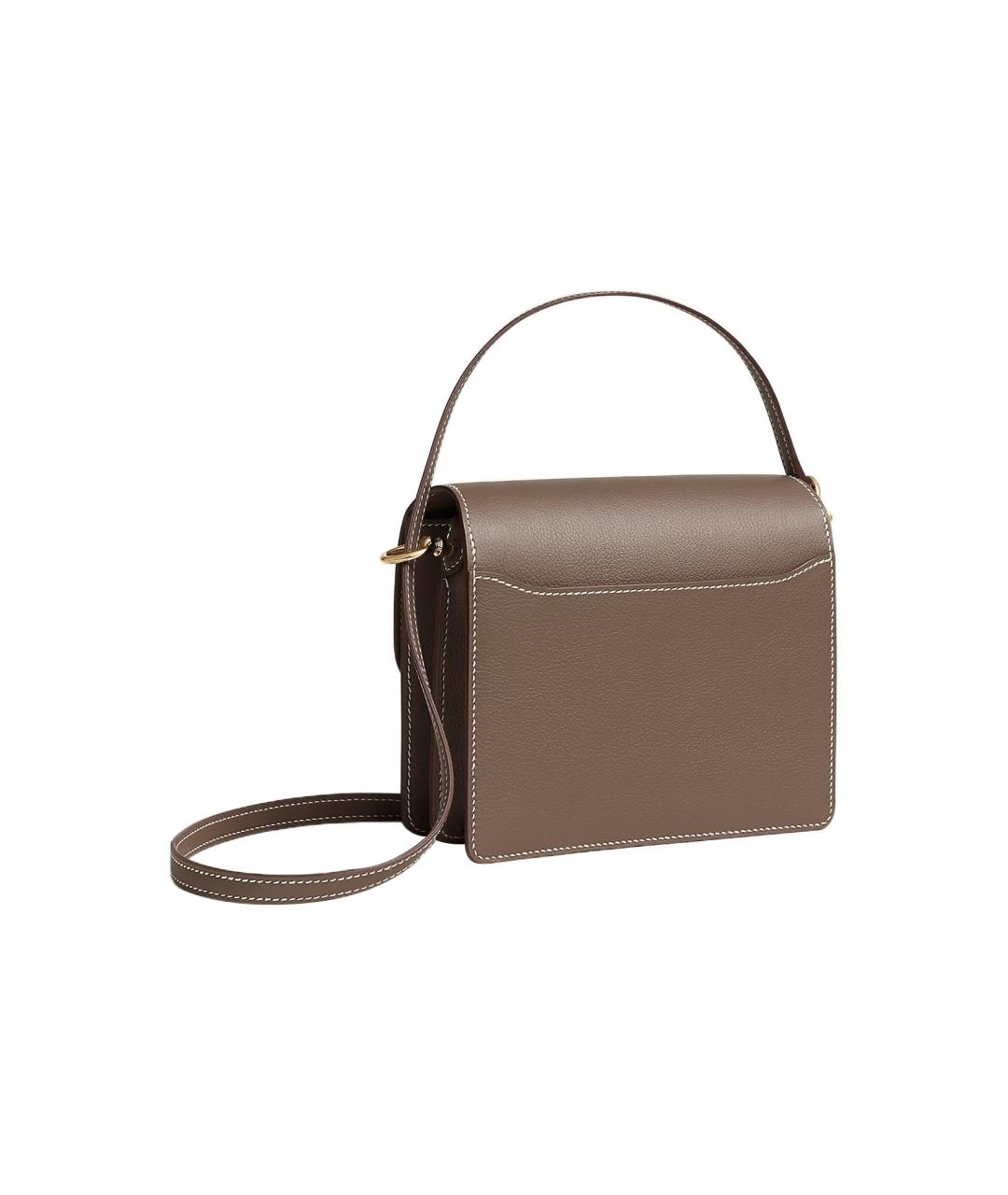 HERMES Коричневая кожаная сумка через плечо, фото 3