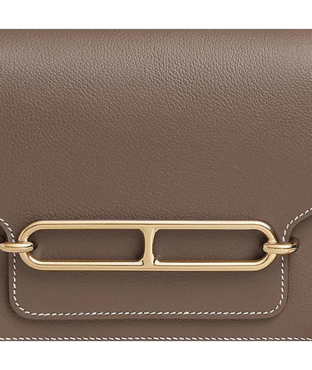 HERMES Коричневая кожаная сумка через плечо, фото 5