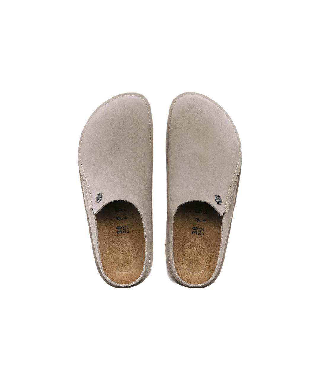BIRKENSTOCK Коричневые замшевые сабо, фото 4