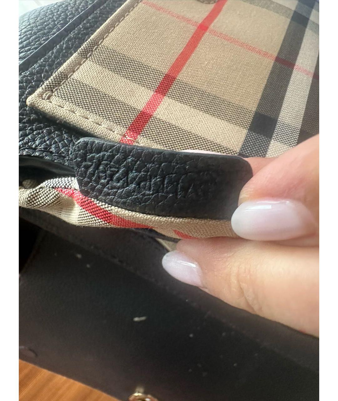 BURBERRY Черная кожаная сумка через плечо, фото 8